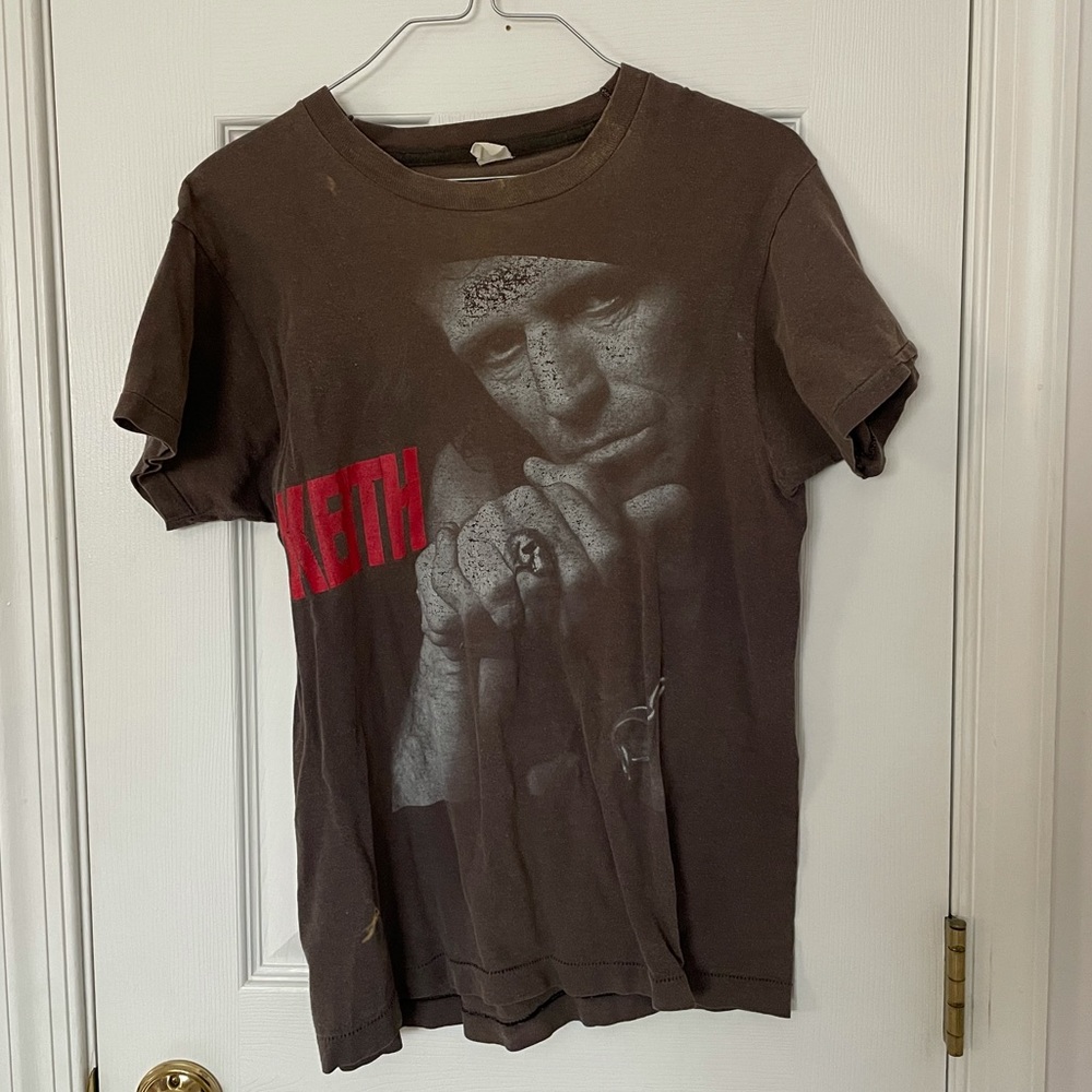 distressed Vintage Keith Richards Rolling Stones 1988 X-pensive Winos Tour shirt